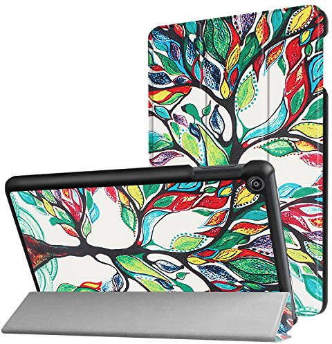 Lobwerk Hülle für Amazon Fire HD 8 (7. und 8. Generation - 2017 und 2018) 8 Zoll Tablet Schutzhülle Slim Case mit Auto Sleep/Wake