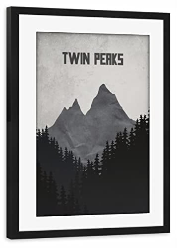 artboxONE Poster mit Rahmen schwarz 75x50 cm Twin Peaks von Boris Draschoff - gerahmtes Poster