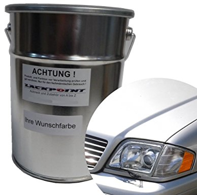 Lackpoint 1 Liter Spritzfertigen Wasserbasislack geeignet für Mercedes 744 Silber Metallic Autolack