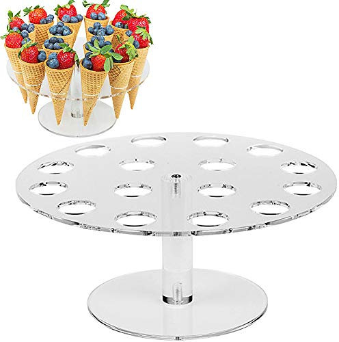 Eiscreme Ständer, Umweltfreundlich 16 Loch Transparent Acryl Party Eistüte Halter, Essen Displayständer für Kinder Geburtstag