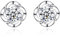 Kamise Ohrstecker Silber 925 Damen, Ohrringe Silber 925 Stecker, Klee Ohrstecker mit Weiß Zirkonia, Ohringestecher Ohrschmuck mit Geschenkbox für Mutter Mädchen Zum Muttertag Valentinstag