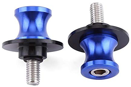 Motorrad Schwingenschutz Schwingenadapter Ständer, Fydun 2PCS 6/8 / 10mm CNC Hinterer Arm Schweber Standplatz Schwingen Spulen Bobbins Ständeraufnahme(8mm-Blau)