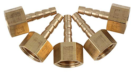 X AUTOHAUX Raccord Cannelé 4mm ID x G1/4 NPT Femelle en Laiton Connecteur Tuyau Voiture 5pcs