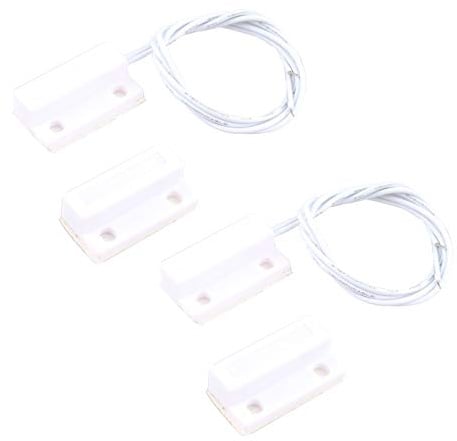 HALJIA 2 stück Adhesived Sicherheit MC-38 vertiefte verdrahtete Tür Fenstersensor Tür Fenster Alarm Magnetschalter Home Security Alarmsystem