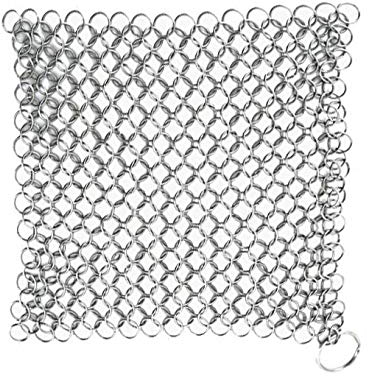 BluVast Stainless steel ring cleaner, pot cleaner, chain scrubber cleaning scraper for Dutch oven grill, 14.5 cm x 11.5 cm