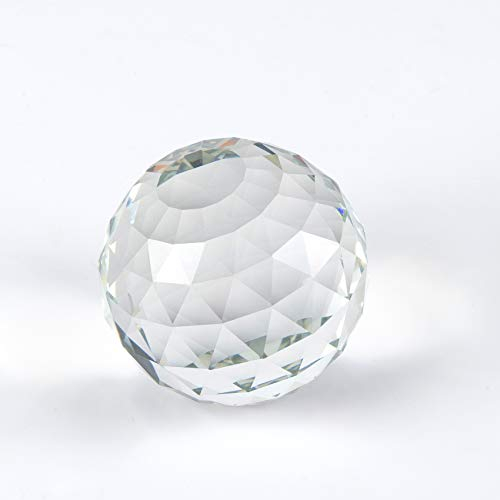 Movdyka - Bola de cristal con diseño de prismas de corte transparente, esfera facetada, Feng Shui para bodas y decoración del hogar (60 mm)