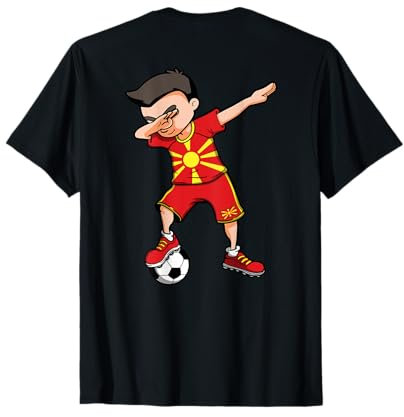 Dabbing Soccer Boy Mazedonien Trikot mazedonische Fußballfans T-Shirt