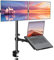WALI Dual Monitor Stand, Laptop and Monitor Stand for 2 Screen 1 Laptop Notebook, Extra Tall Desk Mount for Monitor up to 27 inch, Notebook up to 17 inch (M002XLLP), Black