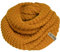 KNIT FACTORY - Alex Loop Schal - Schlauchschal - Winterschal - Rundschal - Herrenschal - Damenschal - Wollschal - Grob gestrickten Rippenmuster - Für Damen und Herren - Oker - Gelb