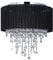 Relaxdays Deckenlampe Kristall, Lampenschirm aus Organza, G9-Fassung, 5-flammige Deckenleuchte, 39x40cm, schwarz/silber