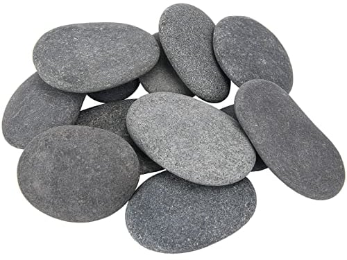 Hisredsun 10 Stück Flache Steine zum Bemalen, 7–9 cm Glatte Große Kieselsteine, Dekosteine Naturstein,Natürlicher Flussstein für Mandala Bemalen,Zen Garten,Blumentöpfen und Aquarien
