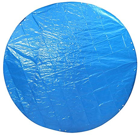 335cm / 11FT Round Pool Cover, Foldable Drawstring Design Solar Cover Heat Insulation Film Frame for 305cm / 10FT Swimming Pool