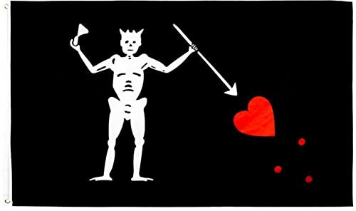 Vepoty Piratenflagge 9,1 x 1,5 m große Piraten-Edward-Teach-Flagge, Polyester-Flagge, Totenkopf-Dekoration, Party-Flagge für den Hof