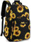Leaper Wasserabweisender Schulrucksack mit Blumenmuster, Reisetasche, Büchertasche, Damentasche, Schwarz-Sonnenblume, Large-15.6, Traditionelle Rucksäcke