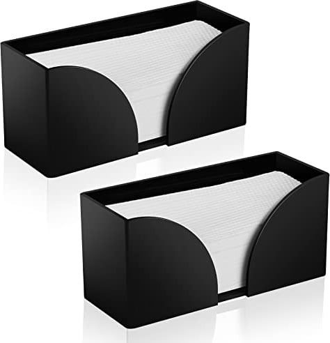 Papierhandtuchspender, Arbeitsplatte, schwarzer Acryl-Papierhandtuchhalter für Badezimmer, gefalteter Papierhandtuchspender, transparent, dreifach gefaltet, Serviettenhalter für Z-Falz, C-Falz