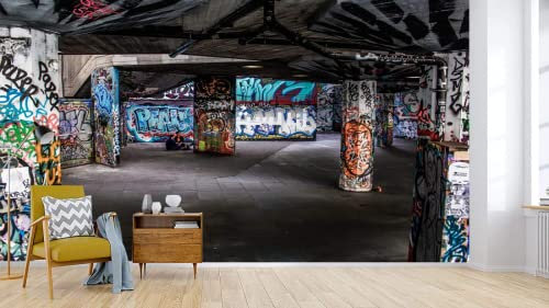 Papier Peint Panoramique Graffiti De Rue Papier Peint 3D Intissé Decoration Murale Chambre Salon