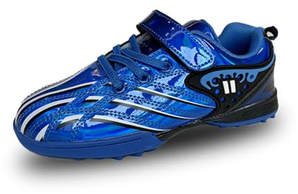 Hsnava Kids Football Boots Size Astro Turf Trainers Non-Slip Sports Shoes Sneakers Soccer Blue 11 UK Child