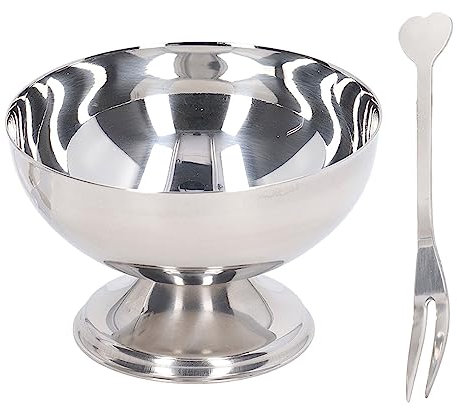 Cyrank Eisbecher, Edelstahl-Eisbecher, Wiederverwendbare Dessertbecher, Salatbecher, Metall-Puddingbecher, Runder Joghurtbecher Mit Löffel Für Party(250ml)