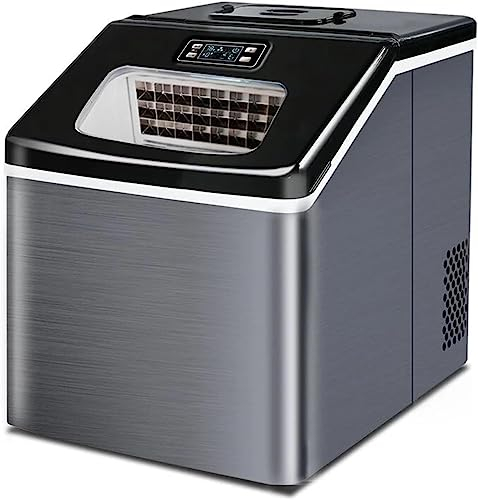 Suuim Counter Ice Machine Máquina para Hacer Hielo Comercial de 30 kg Máquinas de Hielo cuadradas Máquina para Hacer Cubitos de Hielo portátil para encimera doméstica Generador de Hielo eléctrico IC
