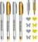 4Pcs Pennarelli Oro e Argento, Marcatore a Vernice Lucida Paint Marker Pennarelli Metallici in Oro e Argento set Pennarello Indelebile MarkerPenne per Ceramica Vetro Artigianato Carta Metallo Legno