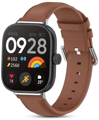 CHULN Leder Armband kompatibel mit Redmi Watch 4/Xiaomi Miband 8 Pro, Verstellbarer Ersatzarmbänder für Redmi Watch 4 Smartwatch.(No host)