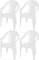 Koopman International B.V. 4 STK. Gartenstuhl Stapelstuhl Stuhl Weiß 80x56x56cm Garten Balkon Sitzen Stapelbar, 042981110
