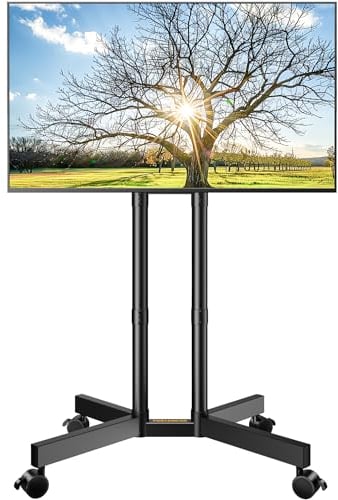 PERLEGEAR Supporto TV da Pavimento Porta TV con Ruote Carrello per Schermi Plasma/LCD/LED 32-70 Pollici fino a 40 kg, Mobile porta tv con 5 regolazioni in altezza Max VESA 400 x 400 mm
