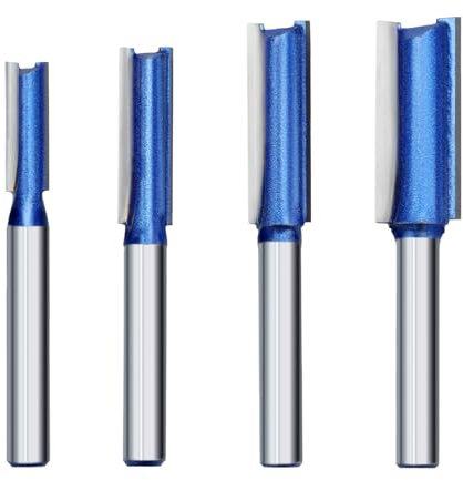 NIBBLAX Router Bit Set, Straight Router Bit 1/4 Shank, Flush Trim Cut Router Bit for Woodworking Cutting Diameter 1/4,5/16,3/8,1/2