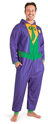 DC Comics Joker Pile Pigiama Intero Uomo con Cappuccio - Regalo Uomo (Multiplo, L)