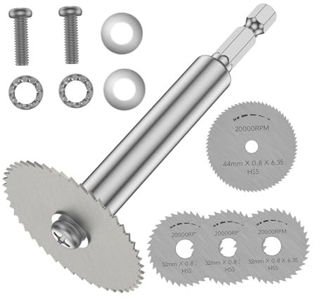 Sharplace 1/4inch Hex Shank with 4 Saw Blade for Drill Rotary Tool Easily Install Multifunctional for PVC Pipe Replacement Wheel Blade