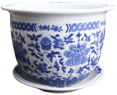 INOOMP Maceta Porcelana Grande para Orquídeas Diseño Elegante Adecuado para Casa y Jardín