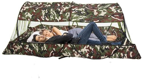 Tragbares Campingzelt | Faltbares Moskitonetz | Kompaktes Campingzelt aus Mesh | Tragbare Netztasche | Insektenschutz für unterwegs | Leichtes Campingnetz | Abdeckung für