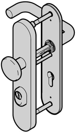 Hörmann Sicherheits-Wechselgarnitur ES3 mit Knopf (FS) Langschild PZ, Edelstahl