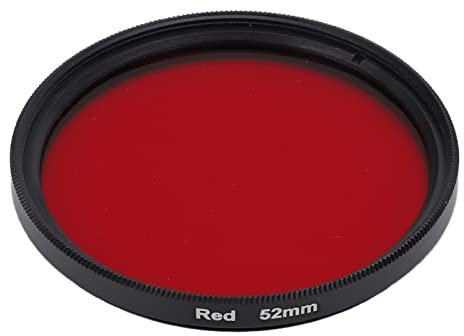 Bonbela Vollroter Farbfilter mit Gewinde, Kameraobjektivfilter, Optisches Glas für Kameraobjektive (52mm)