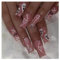 24pcs Long Coffin Press-on Nails with Halloween Cutie Ghost & White Cobweb Pattern - Glossy Full Coverage & DIY Long False Nails Set