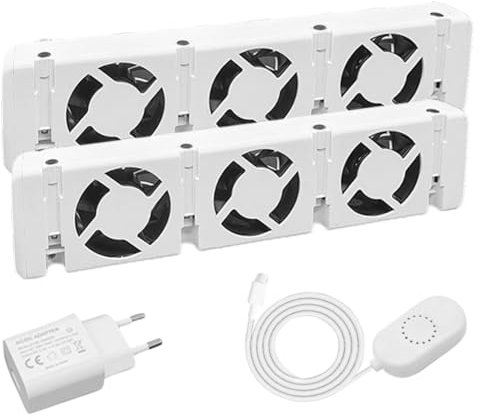 AVOID Ventilador de Radiador - Ventilador de Calefacción de Bajo Consumo Para Radiadores | Ahorre en el Consumo de Gas y Mejore La Distribución Del Calor con Cargador y Accesorios | Conjunto Dobe