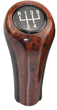 JVEIWAD Holz 5 6 Gang Manuelle Auto Schaltknauf Hebel Kompatibel Mit BMW 1 3 5 6 Serie E30 E32 E34 E36 E38 E39 E46 E53 E60 E63 E83 E84 E87 E90(5 Speed)