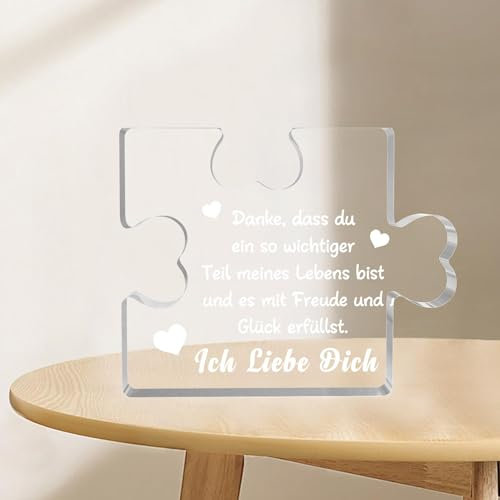 Freund Partner Mann Freundin Frau Jahrestag Ich Liebe Dich Geschenke für Männer Acryl Puzzle Deko Liebesgeschenke für Frauen Liebes Geschenk