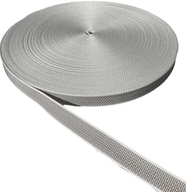 Gurtband für Rollläden, grau, 20 mm x 50 m, Rolle mit 50 m, geeignet für Rollläden an Türen und Fenstern, hohe Reißfestigkeit