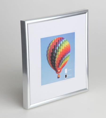 IDEAL TREND Bilderrahmen mit Klarglas quadratisch fotorahmen Kunststoff Posterrahmen Vintage Collage Picture Frame New Lifestyle: Farbe: Silber | Format: 50x50