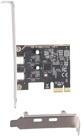 Jiawu PCIe-Erweiterungskarte USB 3.2 Gen 1, 5 Gbit/s Bandbreite, 2 Anschlüsse, Einfache Installation für -PCs, Geeignet für VR-Headsets, Schwarz