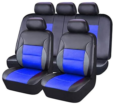 FüR Seat Exeo Ibl Ibx Toledo, Auto Sitzbezüge Leder Allwetter Atmungsaktiv Sitzschoner Rutschfestes Innenraum Schonbezüge,C/Black Blue