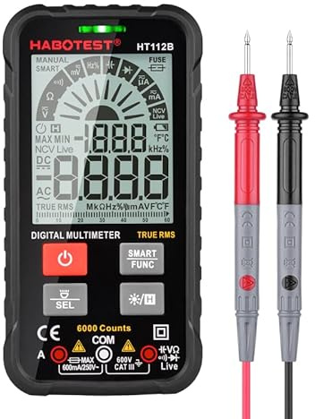 Multimetro digitale, Digital Multimeter Professional True Rms. Auto Gamma 600V voltmetro Amp Ohm hertz di capacità tester HT112B