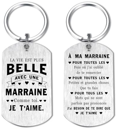 Yobent Cadeaux Fête des Mères pour Marraine, Porte-clés pour Marraine des Filleuls et Filleules, Cadeau Je t’aime