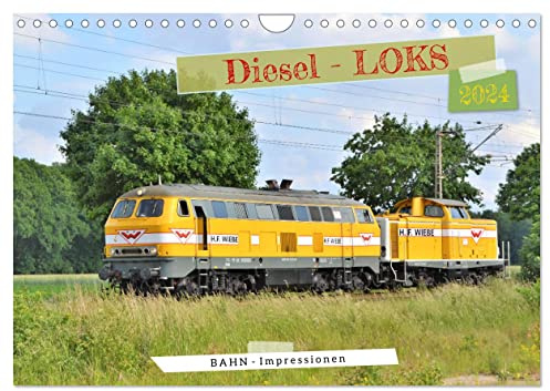 Diesel-Loks (Wandkalender 2024 DIN A4 quer), CALVENDO Monatskalender: Die pure Eisenbahnnostalgie! (CALVENDO Mobilitaet)