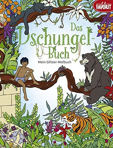 Das Dschungelbuch Malbuch: Malbuch mit Glitzerlack auf dem Cover und den Malvorlagen