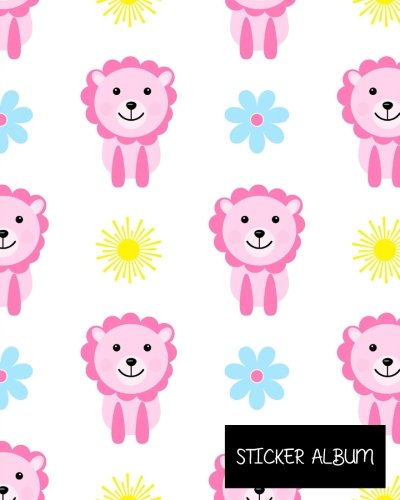 Sticker Album: Blank Sticker Book Lion Theme 8x10