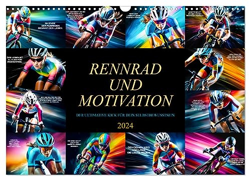 Rennrad und Motivation (Wandkalender 2024 DIN A3 quer), CALVENDO Monatskalender: Die hochwertigen Bilder und die sorgfältig ausgewählten Zitate machen ... Hingucker in jedem Raum. (CALVENDO Sport)