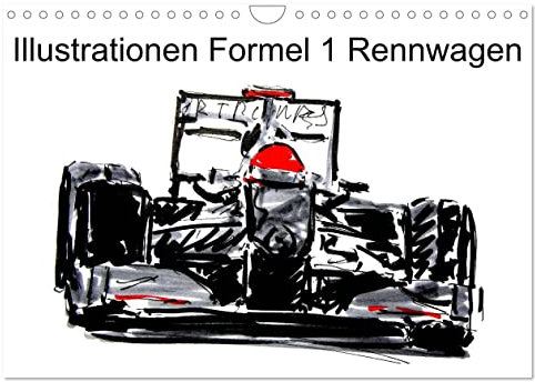 Illustrationen Formel 1 Rennwagen (Wandkalender 2025 DIN A4 quer), CALVENDO Monatskalender