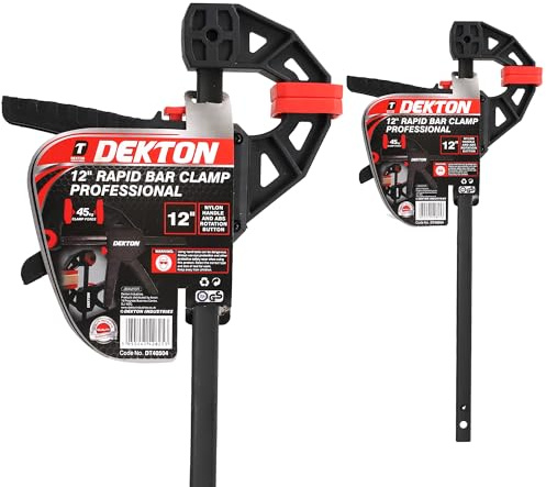 Dekton Rapid Bar Clamp Professional-High Clamping Pressure| Quick-release Mechanism| Durable & Strong Grip| Abs Handle And Rotation Button| Converts From Clamp To Spreader In Seconds| 45kg Clamp Force